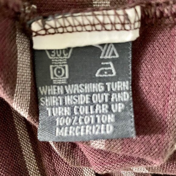 Dockers Golf Brown and Tan Striped Polo Shirt Mens Large - Picture 7 of 8